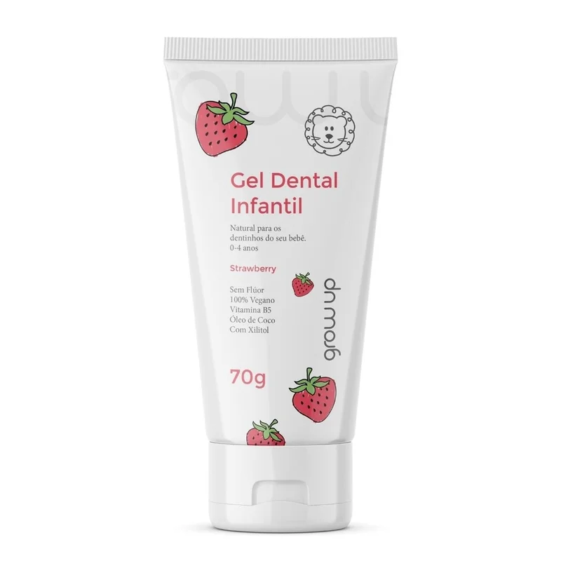 Creme Dental Infantil Sabor Morango Sem Flúor - Grow Up Care