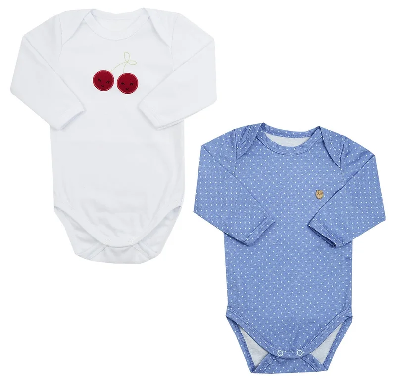 Kit 2 Bodies Manga Longa Bebê - First Baby