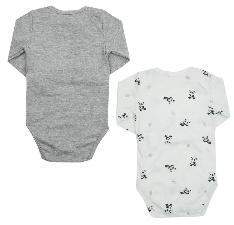 Kit 2 Bodies Manga Longa Panda - First Baby