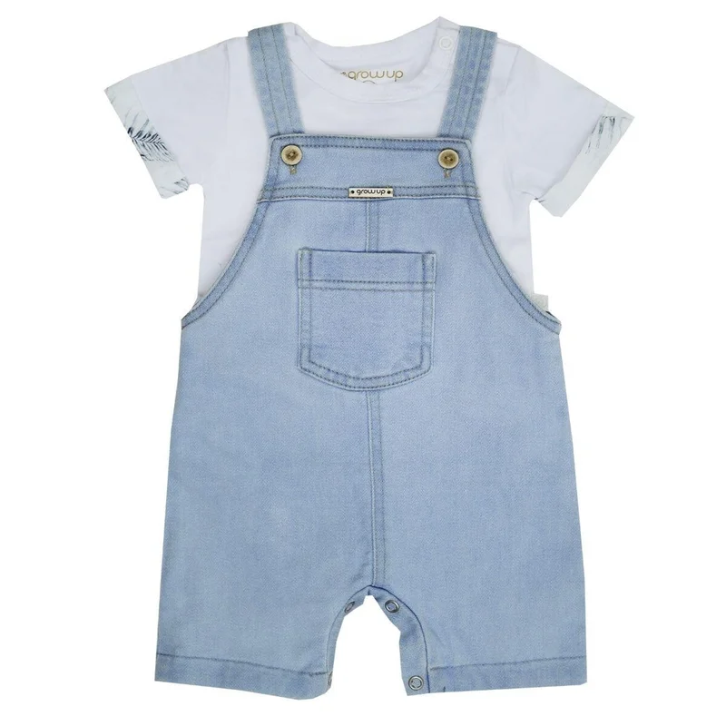 Jardineira Bebê com Body Fogliame - Grow Up