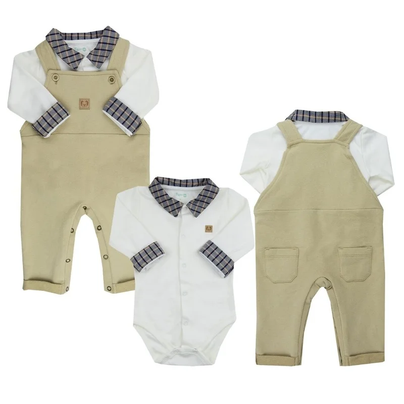 Jardineira com Body Brown - Tigor T. Tigre