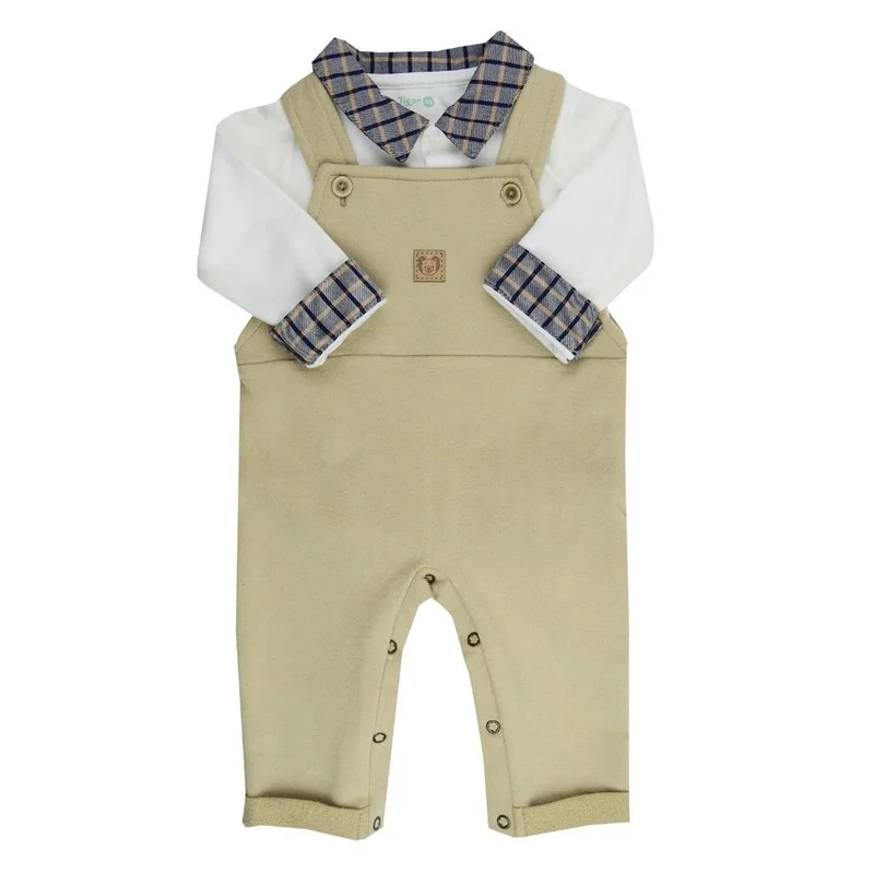 Jardineira com Body Brown - Tigor T. Tigre