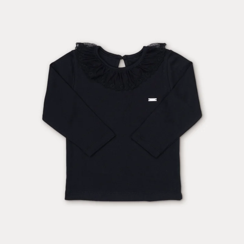 Blusa Manga Longa Menina com Renda - Grow Up