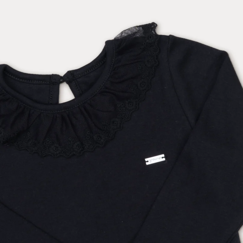 Blusa Manga Longa Menina com Renda - Grow Up
