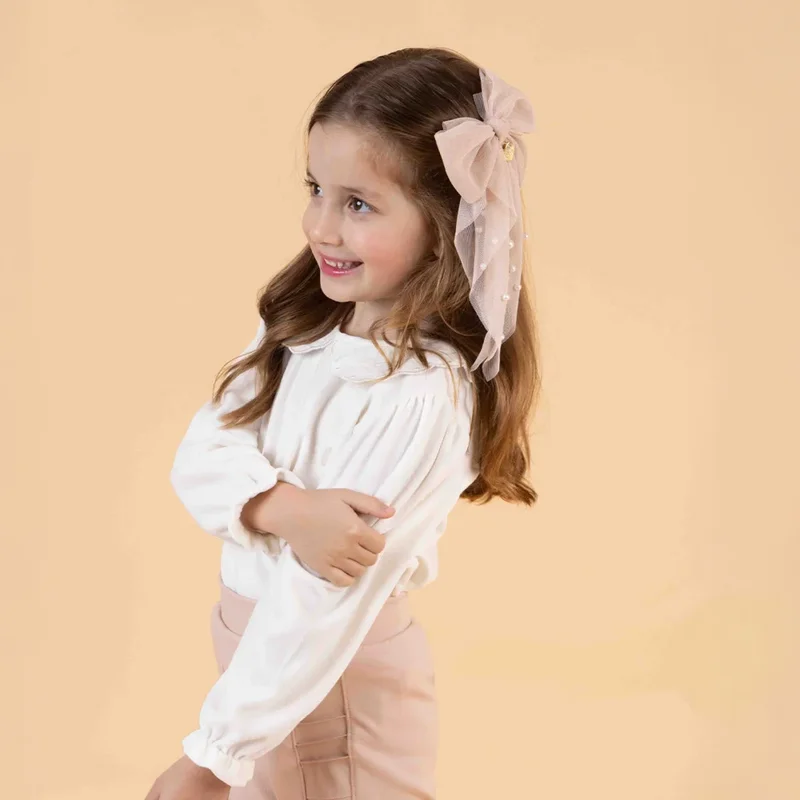 Blusa Menina Manga Longa com Gola Bordada - Grow Up