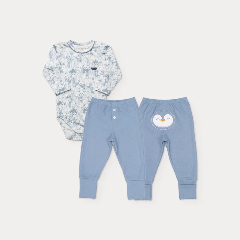 Conjunto Pagão Bebê Ursinhos e Pinguim - Grow Up