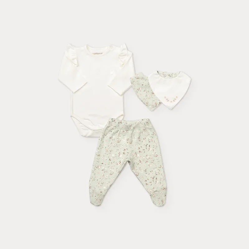 Conjunto Pagão Bebê com Babeiro Jardins de Luxemburgo - Grow Up