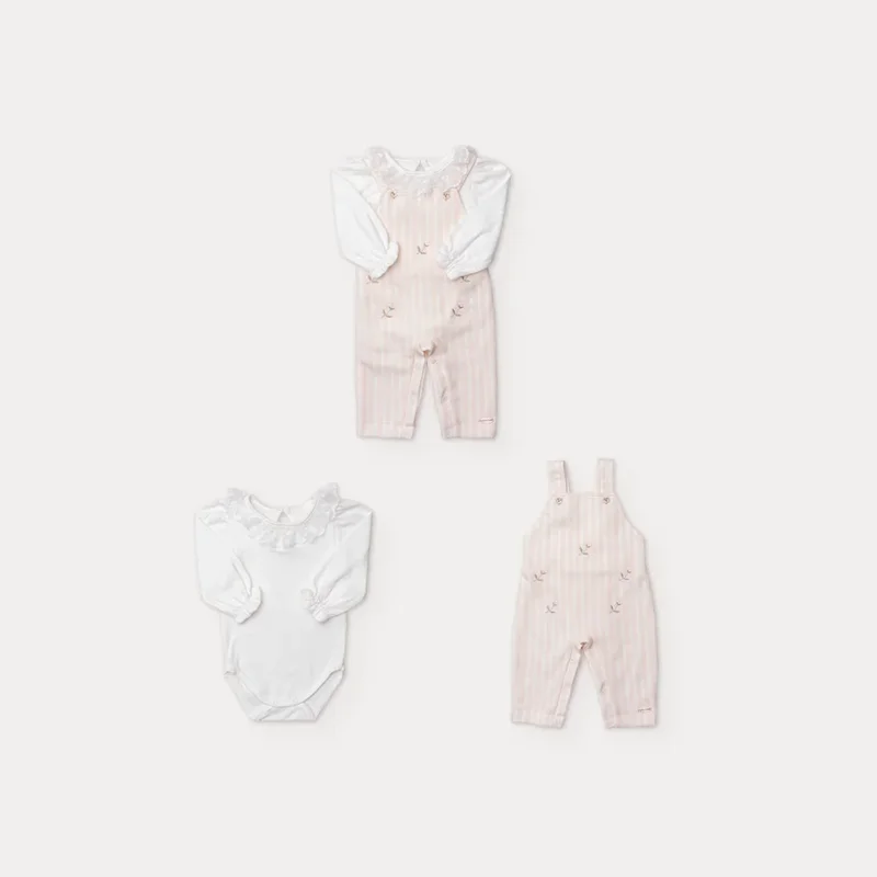 Jardineira e Body Bebê Jardins de Luxemburgo - Grow Up