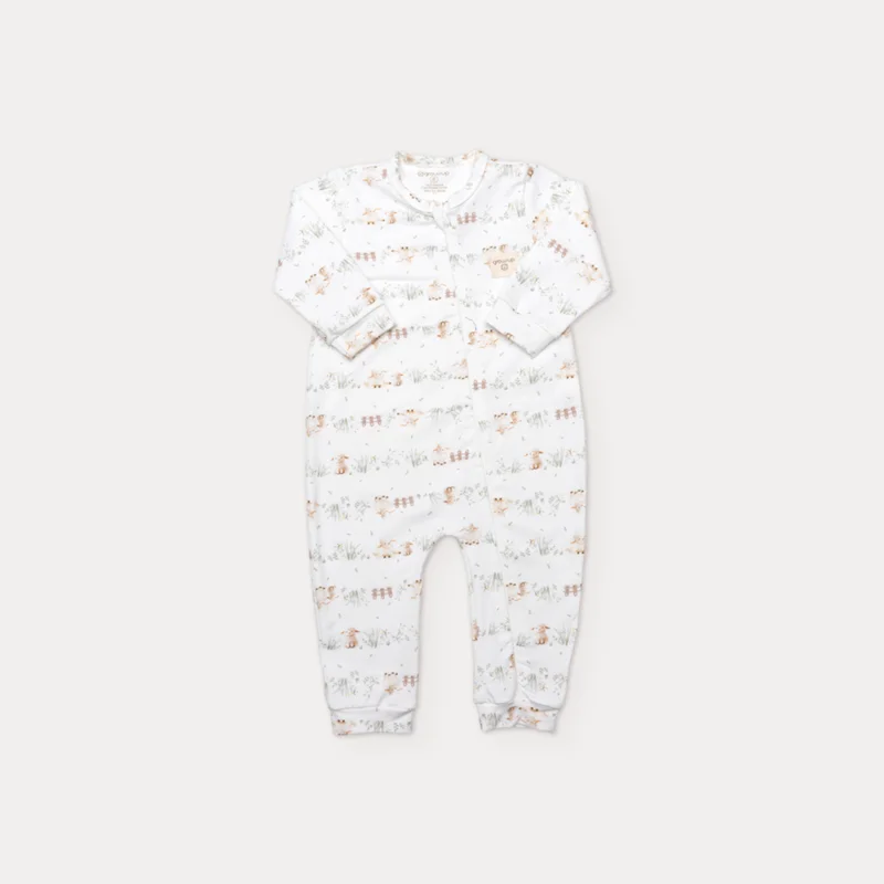 Macacão Longo Bebê com Zíper Estampado - Grow Up