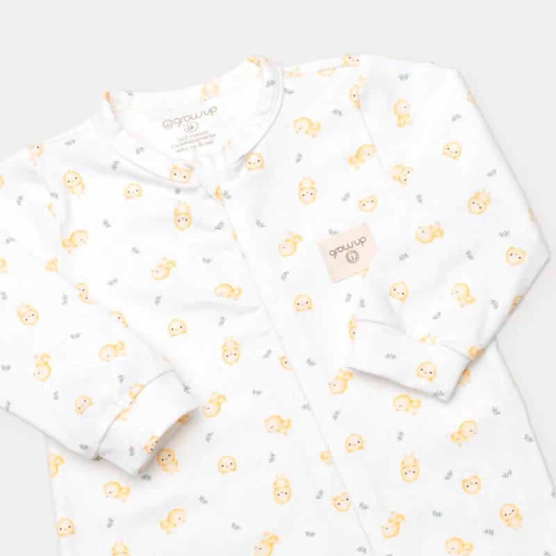 Macacão Longo Bebê com Zíper Estampado - Grow Up