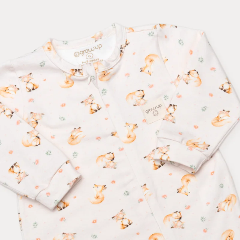 Macacão Longo Bebê com Zíper Estampado - Grow Up