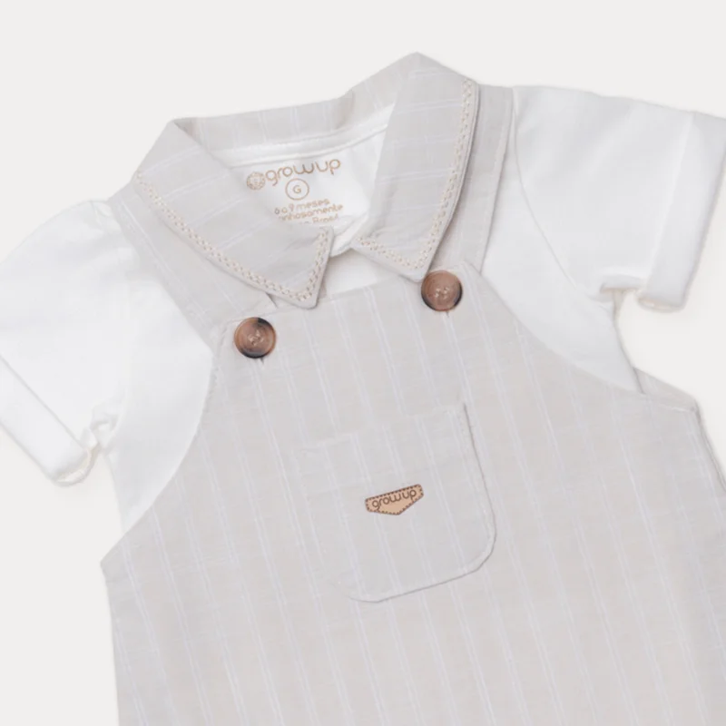 Conjunto Jardineira Bebê Menino Zoo - Grow Up