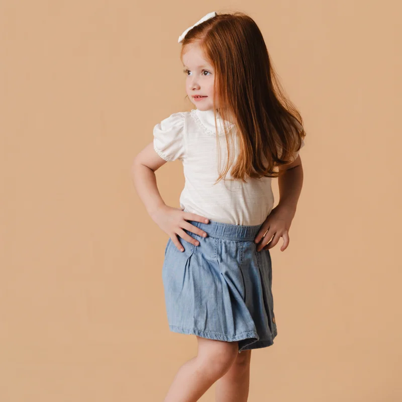 Short-Saia Menina Denim - Grow Up