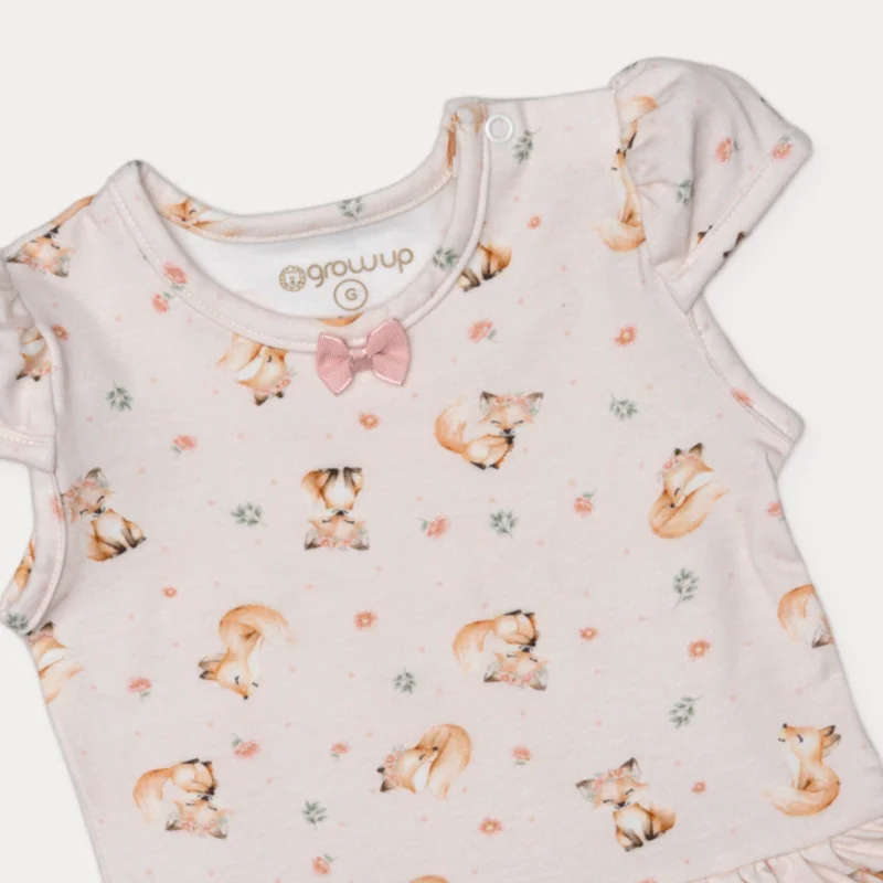 Body Vestido Bebê Menina Raposinha - Grow Up