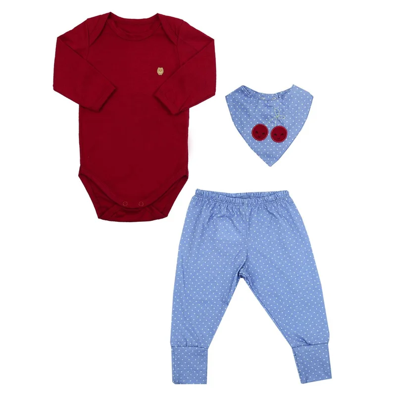 Kit 3 Peças Pagão com Babador Poá - First Baby