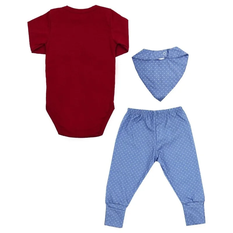 Kit 3 Peças Pagão com Babador Poá - First Baby