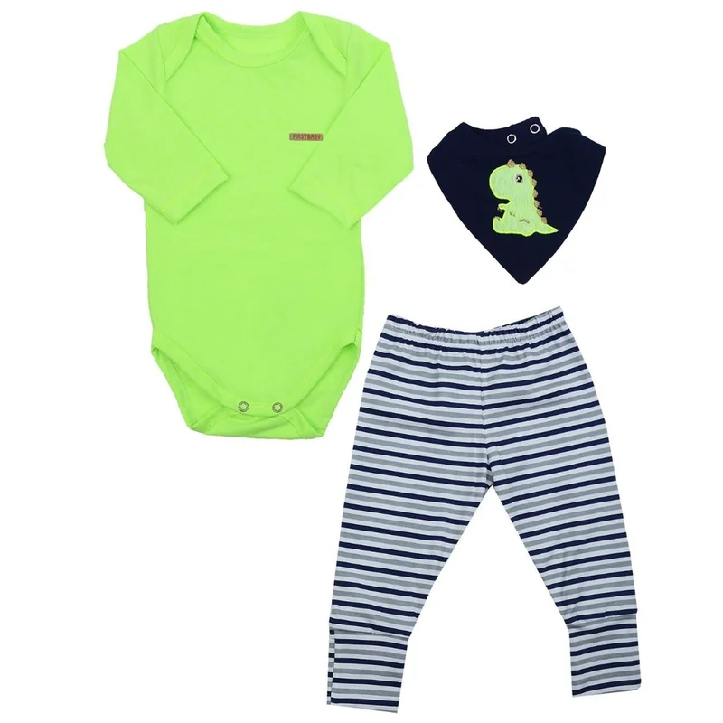 Conjunto Pagão 3 Peças com Babador - First Baby