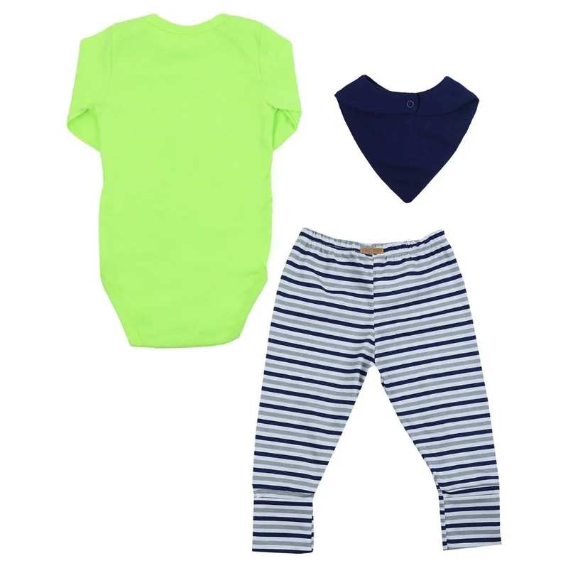 Conjunto Pagão 3 Peças com Babador - First Baby